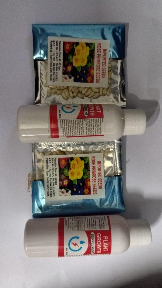 Rose Primrose Seeds With Plant Growth Supplement (Pack of 2)